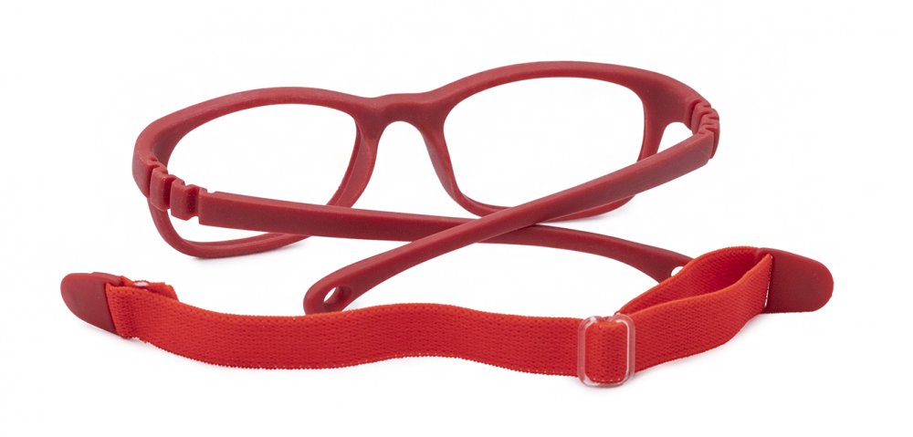 Matt red Full Rim Rectangle Flexible Eyeglasses ( 4-8 Yrs )