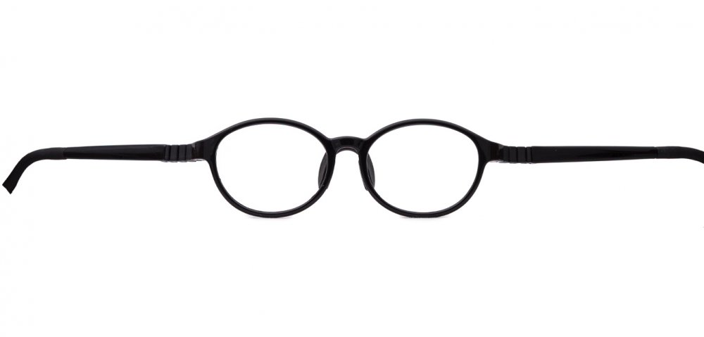 Black Full Rim Round flexible Clip on Eyeglasses ( 8-12 Yrs )