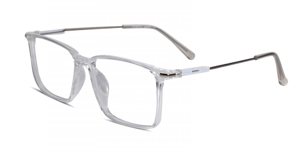 Transparent Rectangle Full Rim Eyeglasses